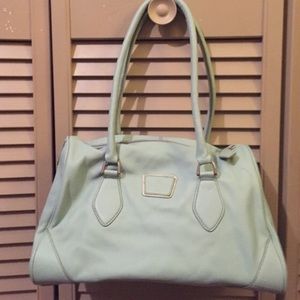Robins Egg Blue Leather Satchel handbag
